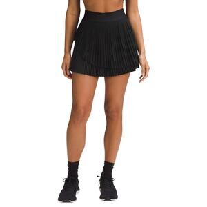 Lululemon 'Tiered' Black Nylon Pleats High-Rise Tennis Skirt Size 4